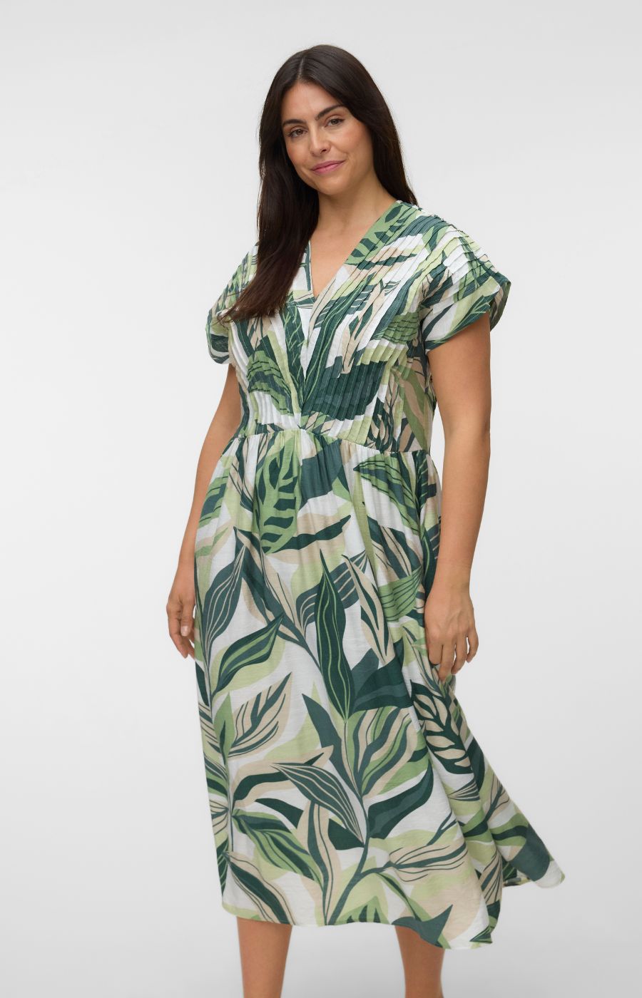 Vero Moda Curve Zoey Dress in Green 