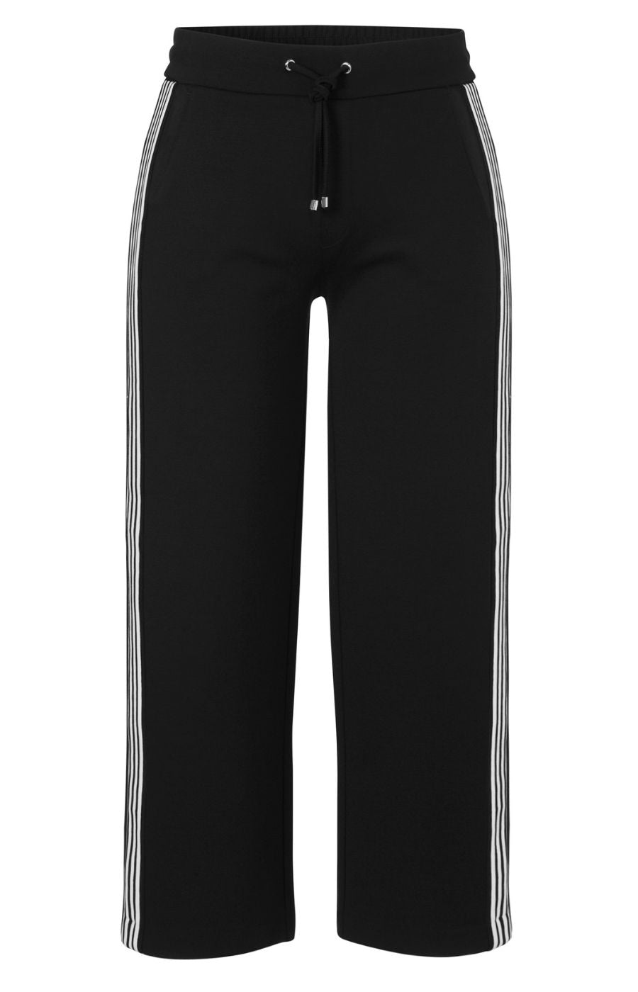 Via Appia Due Black Side Stripe Trousers