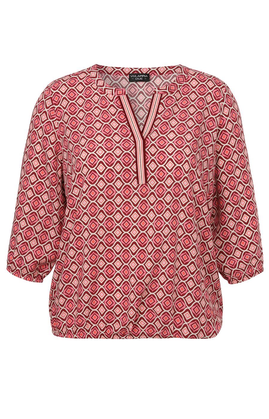 Via Appia Due Blouse in Geometric Wine