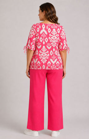 Via Appia Due Blouse in Pink Print 