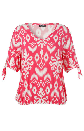 Via Appia Due Blouse in Pink Print 