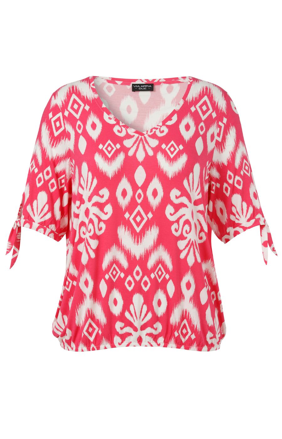 Via Appia Due Blouse in Pink Print 