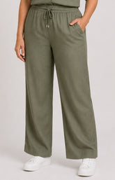 Via Appia Due Cotton Trousers in Khaki 