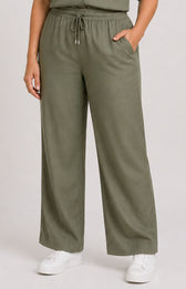 Via Appia Due Cotton Trousers in Khaki 