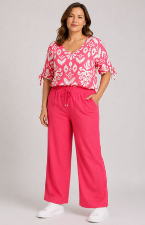 Via Appia Due Cotton Trousers in Pink 