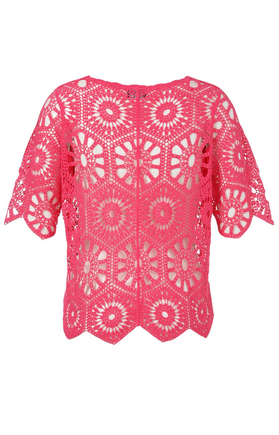 Via Appia Due Crochet Top in Pink  