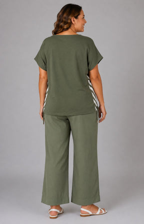 Via Appia Due Dolce Vita Top in Khaki 