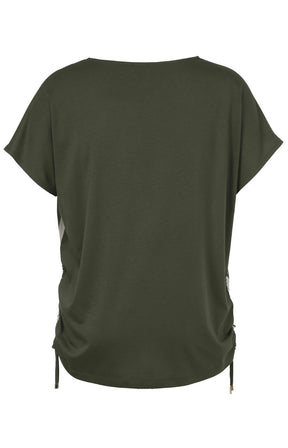 Via Appia Due Dolce Vita Top in Khaki 