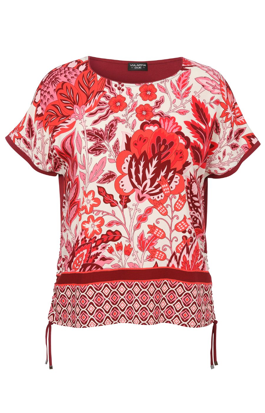 Via Appia Due Drawstring Top in Wine