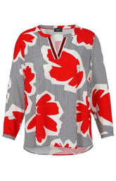 Via Appia Due Floral Blouse in Red