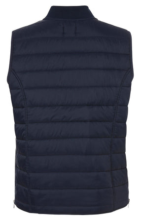 Navy padded gilet on a white background