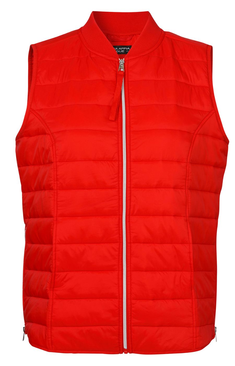 Via Appia Due Red quilted gilet with zip closure 