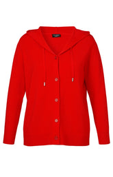 Via Appia Due Hooded Cardigan in Red