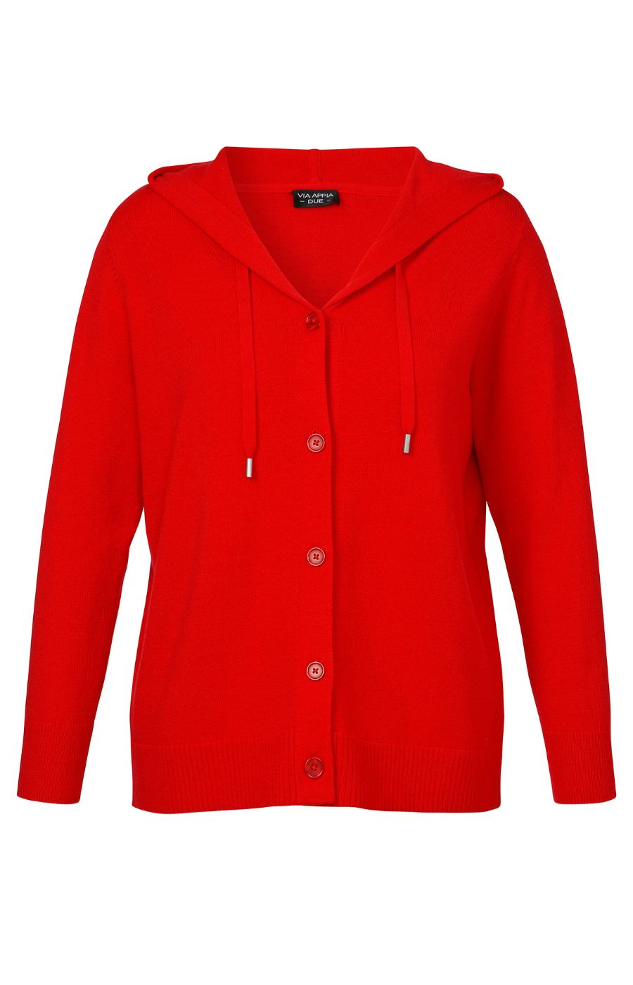 Via Appia Due Hooded Cardigan in Red