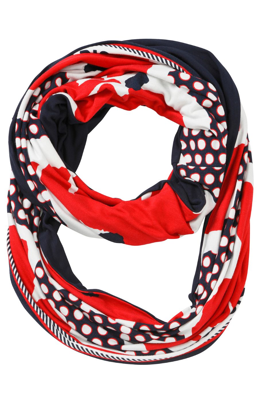 Via Appia Due Loop Scarf in Navy and Red