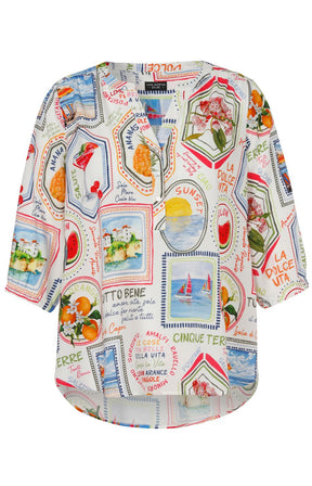 Via Appia Due Motif Tunic in White 