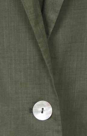 Via Appia Due V Neck Jacket in Khaki