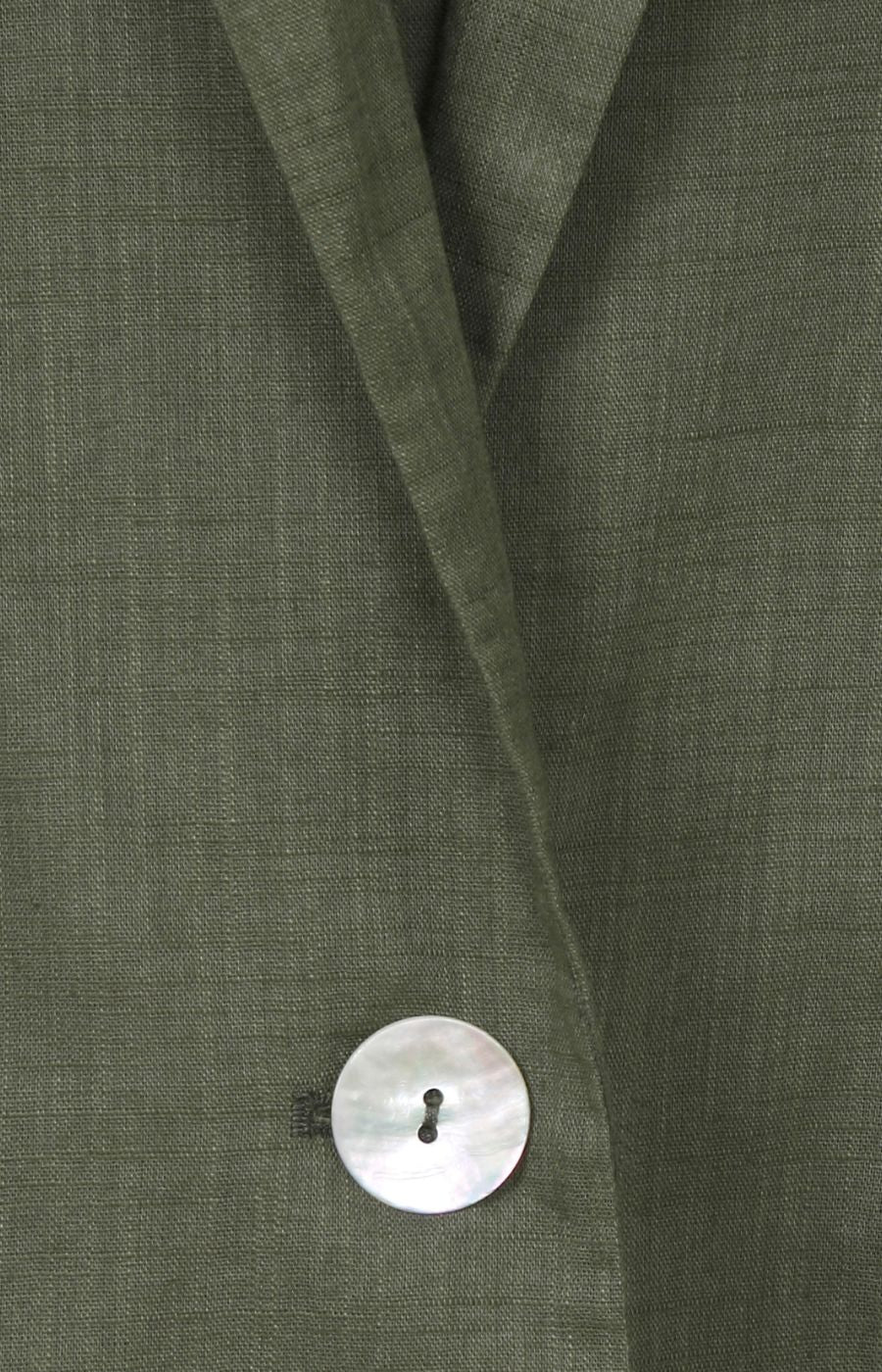 Via Appia Due V Neck Jacket in Khaki