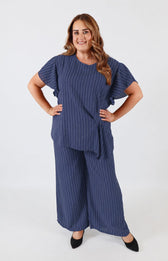 Victoria Pinstripe Co-ord in Navy 