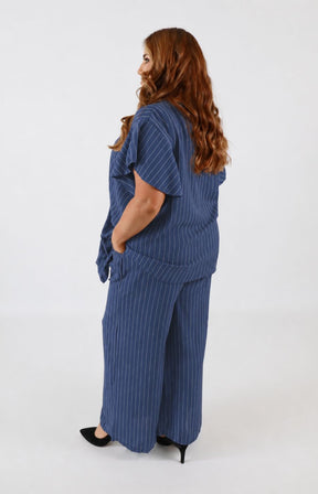 Victoria Pinstripe Co-ord in Navy 