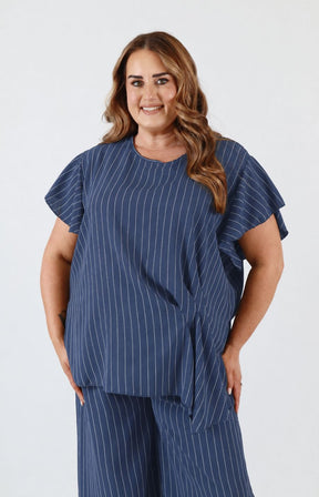 Victoria Pinstripe Co-ord in Navy 