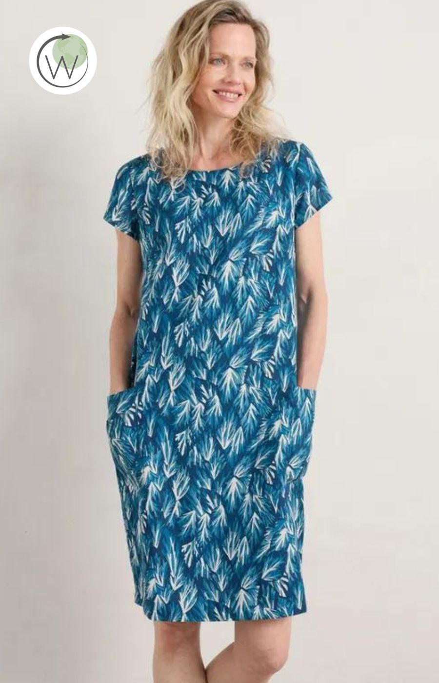 Seasalt Linen Dress in Blue