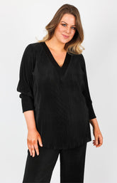 Mellomi Sharon Plisse Top in Black