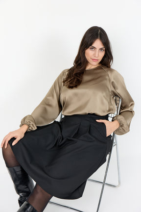 Wasabi Amelia Blouse in Taupe 