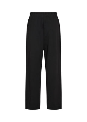 Wasabi Kufa Trousers in Black, back view, full length, straight leg, elasticated waistband