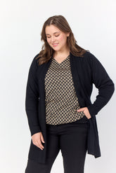 Wasabi Samanda Long Line Cardigan in Black