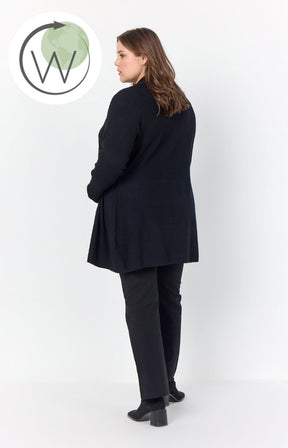 Wasabi Samanda Long Line Cardigan in Black
