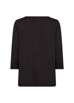 Wasabi Stella 3/4 Sleeve Top in Black 