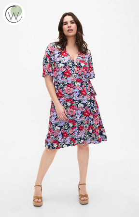 Zizzi Anni Floral Wrap Dress