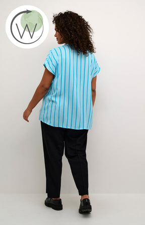 Kaffe Curve Sida Striped Blouse in Blue