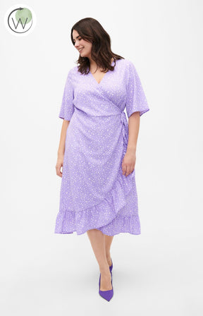 Zizzi Tuilip Wrap Lilac Dress