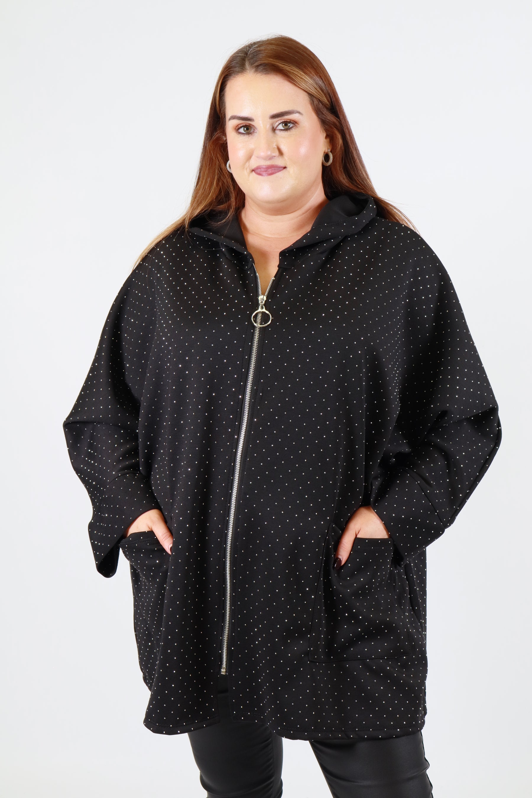 Winnie Rhinestone Jacket in Black