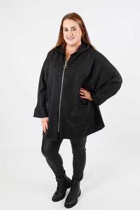 Winnie Rhinestone Jacket in Black