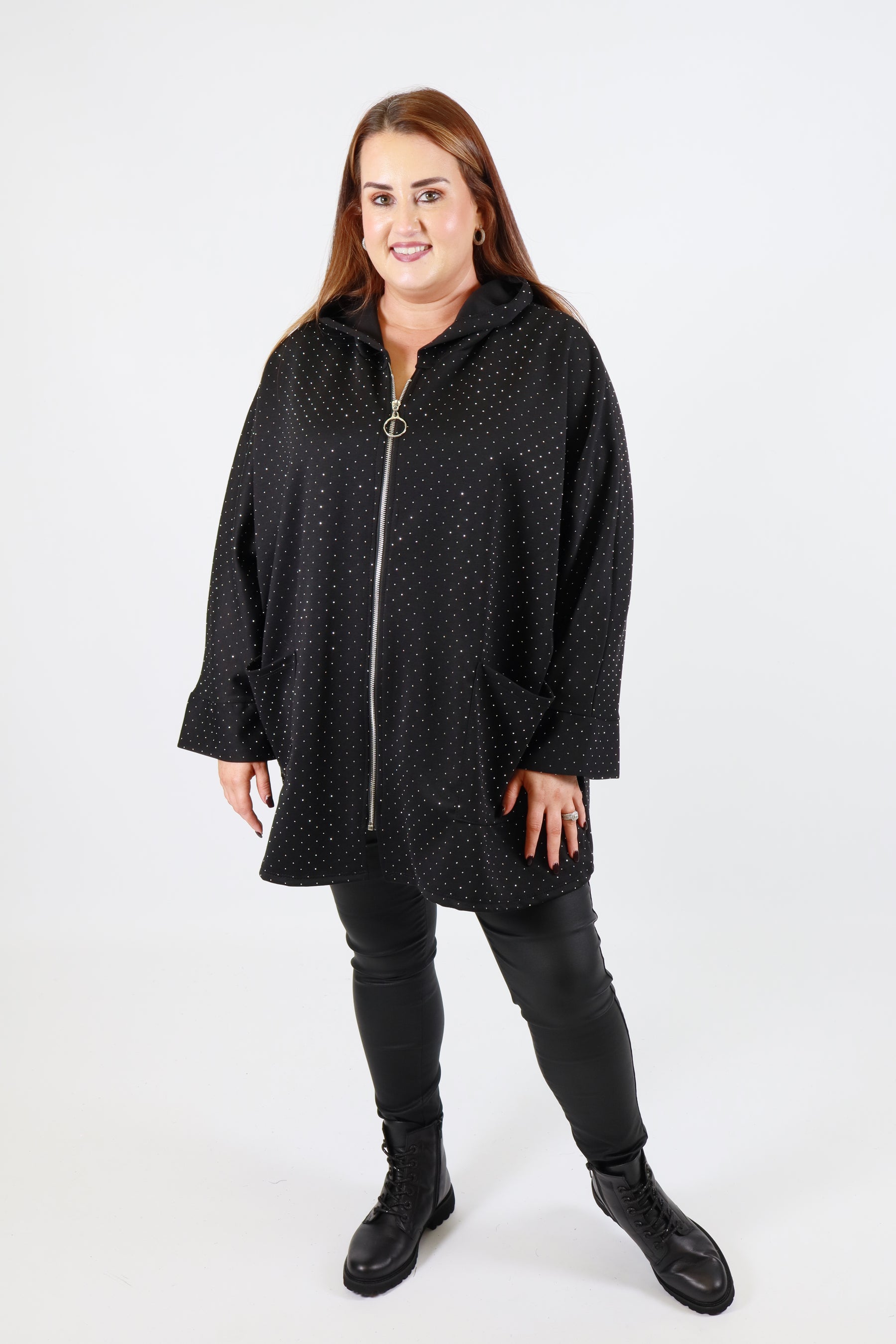 Winnie Rhinestone Jacket in Black