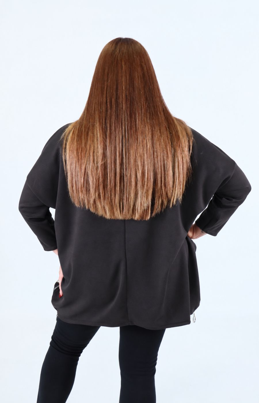 Zara Floral Heart Sweater in Black. This image was created using AI.