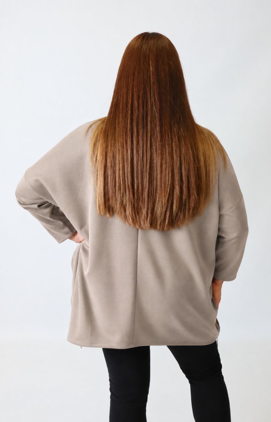 Zara Floral Heart Sweater in Taupe. This image was created using AI.   