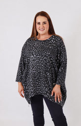 Zara Leopard Print Sweater in Black 