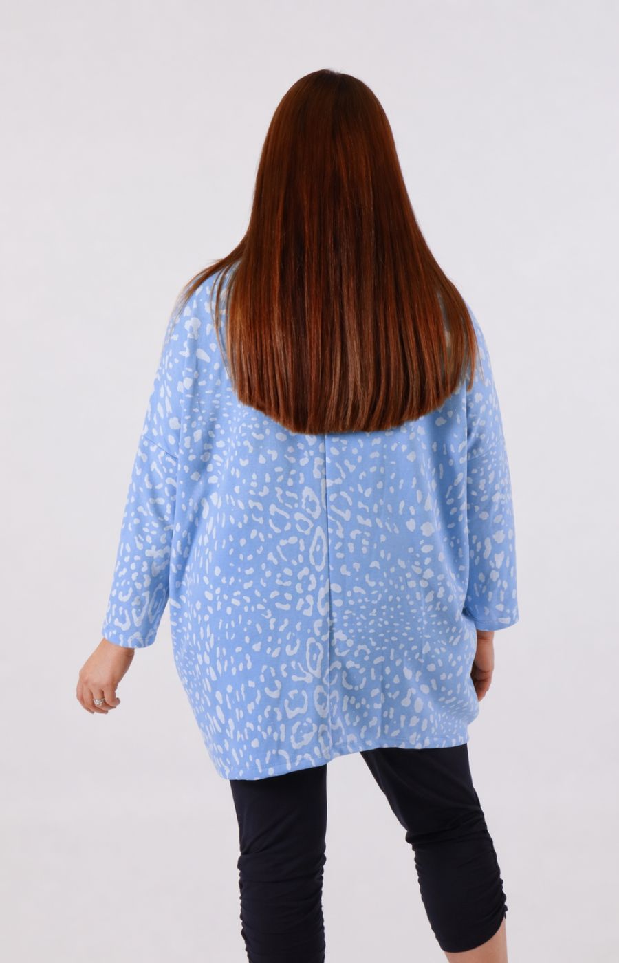 Zara Leopard Print Sweater in Bluev 