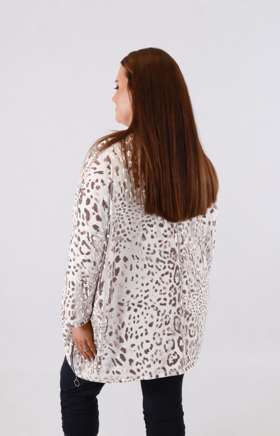 Zara Leopard Print Sweater in White 