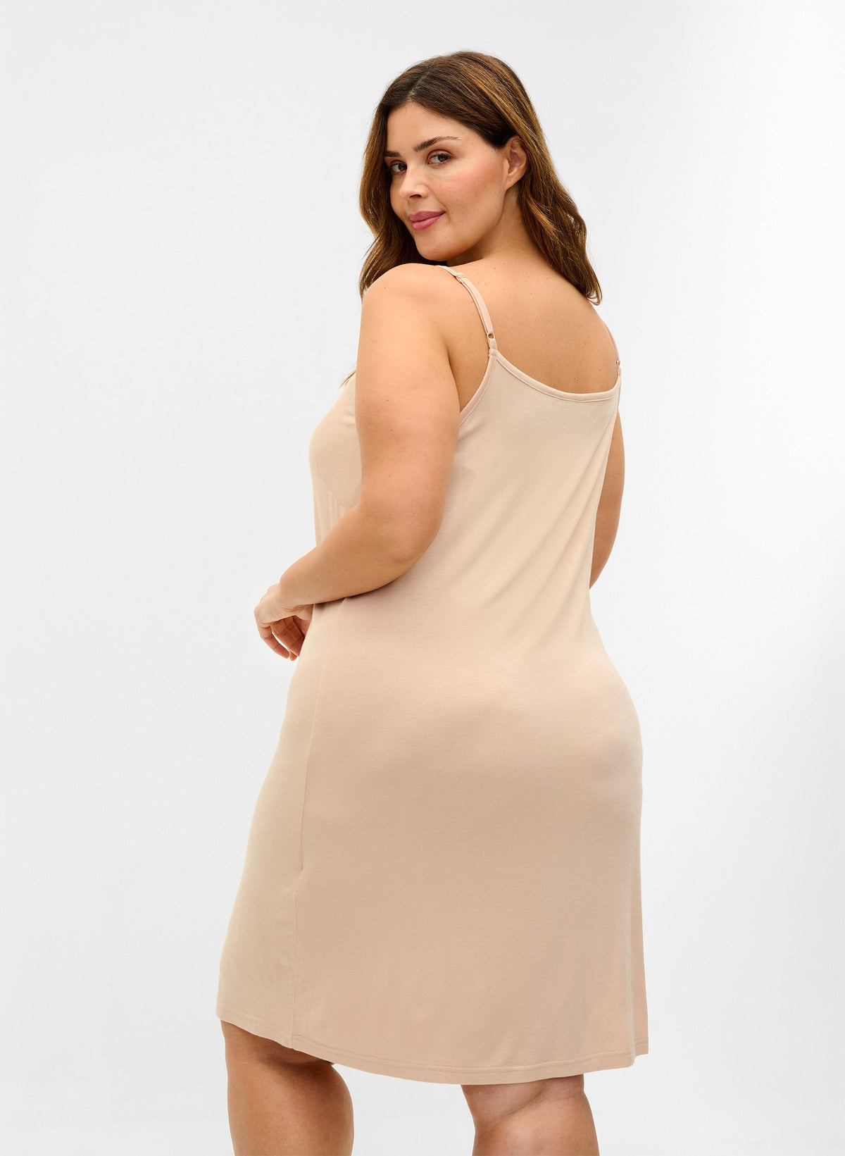 Zizzi Slip Dress in Nude