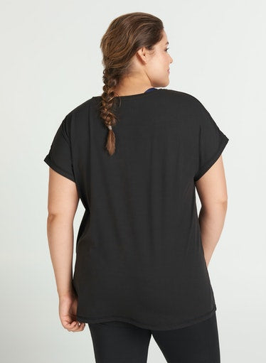 Zizzi Active T-Shirt in Black