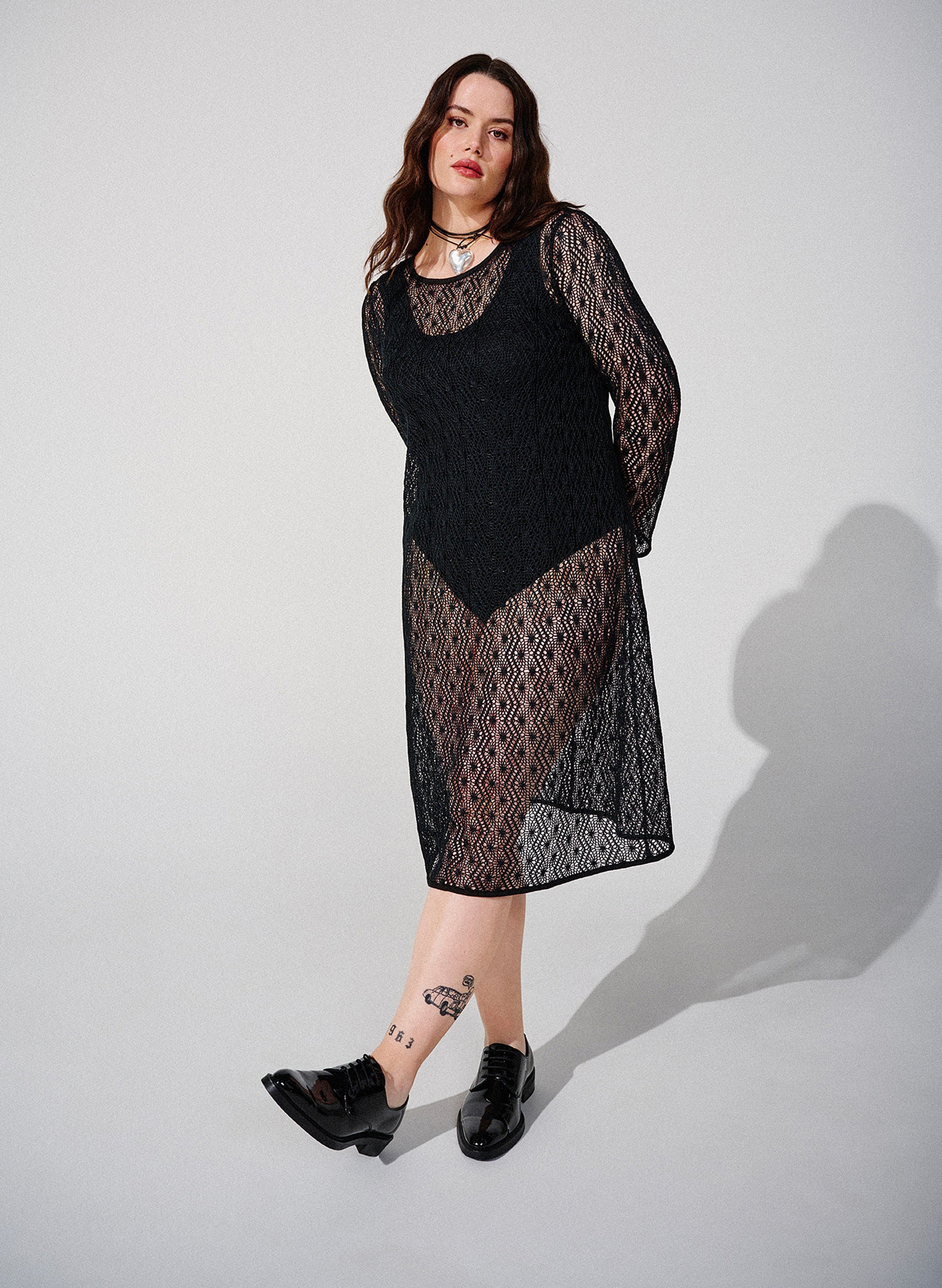 Blush By Zizzi Black Crochet Dress