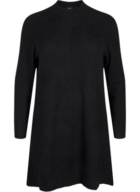 Zizzi Comfy Knit Dress in Black