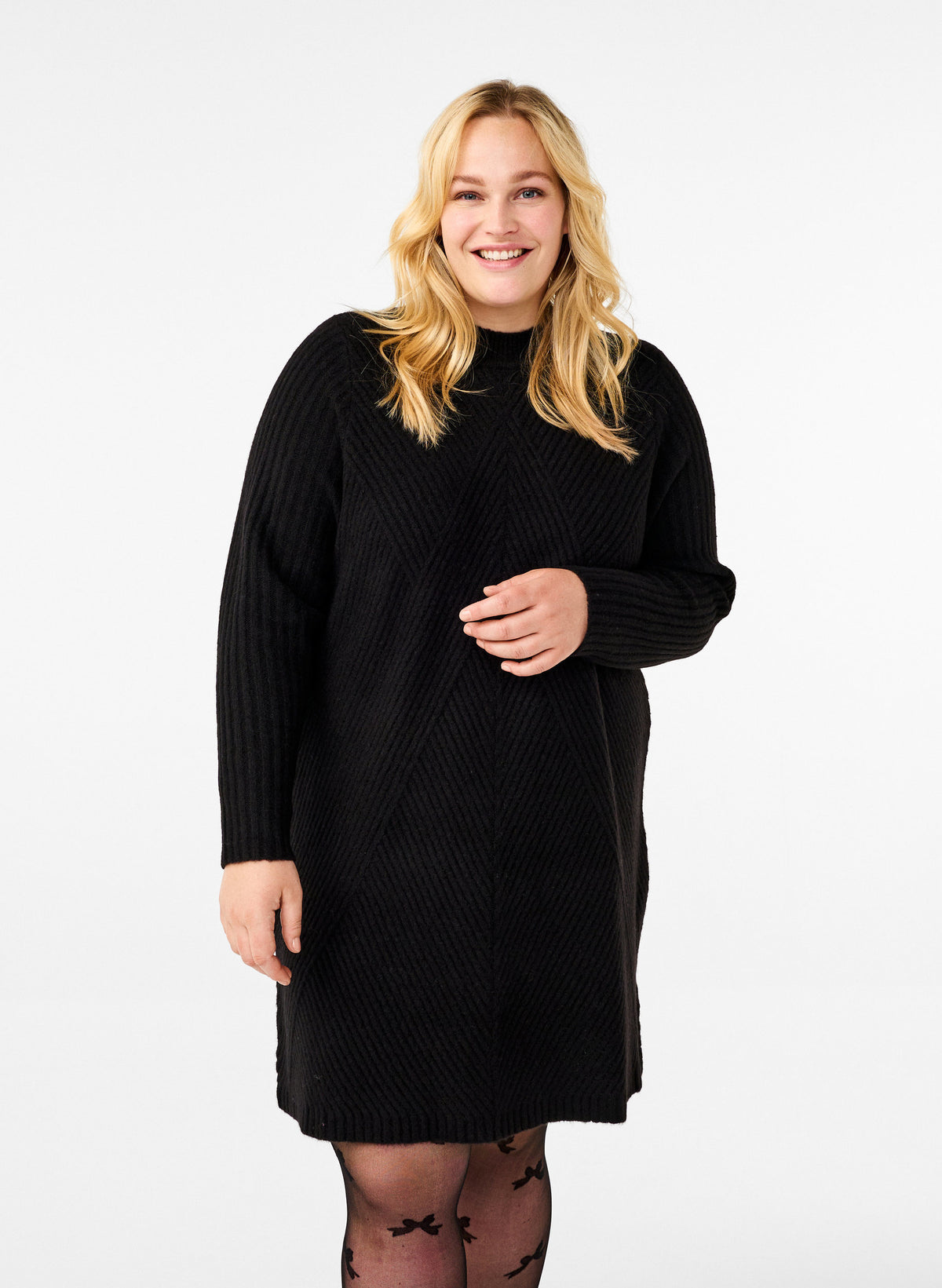 Zizzi Comfy Knit Dress in Black