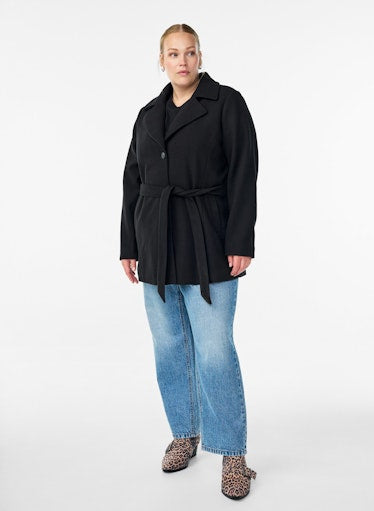 Zizzi Callie Coat in Black