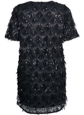 Zizzi Anna Sequin Dress in Black